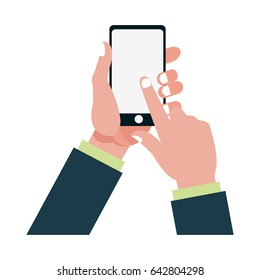 hand finger touch display smartphone
