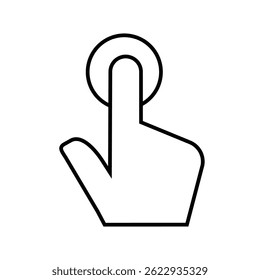 Hand finger touch. Gesture touch screen linear pictogram. Isolated vector illustration.