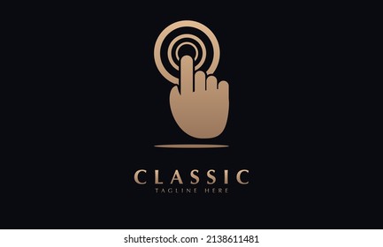 Plantilla de logotipo del vector de monograma abstracto de pantalla táctil o de mano