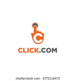 Hand Finger Touch screen technology Logo design vector template Linear style. Mobile Touchscreen palm digital tech Logotype concept icon.