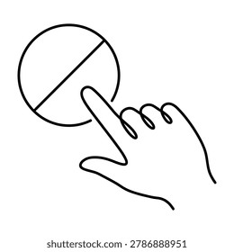 Hand finger touching prohibited stop sign icon for restricted access and forbidden action notification with prohibited