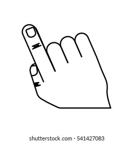 Hand with finger touching something icon vector illustration graphic