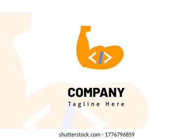 mano con dedo código web ilustración plantilla de logotipo para desarrollador, mercado, software, equipo, tecnología, fin tech, codificador, sitio web, programador, profesional de estudio