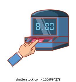 hand with fingerprint reader isolated icon