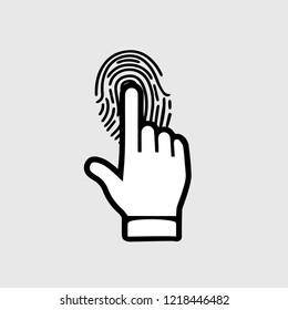 Hand fingerprint symbol