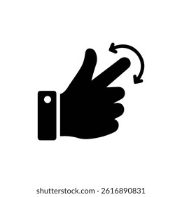Hand with Fingers Forming Circle Icon for Small or Perfect Fit - Black Design