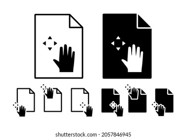 Hand, fingers, gesture, move, rotate vector icon in file set illustration for ui and ux, website or mobile application