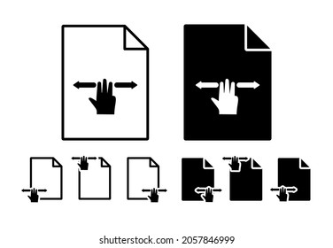 Hand, fingers, gesture, swipe, left, right vector icon in file set illustration for ui and ux, website or mobile application