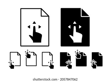 Hand, fingers, gesture, swipe, move, rotate vector icon in file set illustration for ui and ux, website or mobile application