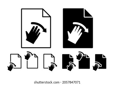 Hand, fingers, gesture, swipe, right vector icon in file set illustration for ui and ux, website or mobile application