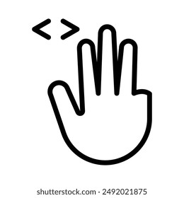 Hand fingers gesture swipe rotate icon