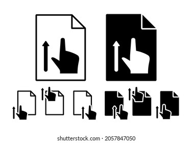 Hand, fingers, gesture, swipe, up vector icon in file set illustration for ui and ux, website or mobile application