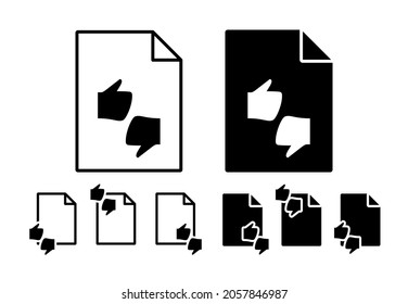 Hand, fingers, gesture, thumbs up, thumbs down vector icon in file set illustration for ui and ux, website or mobile application