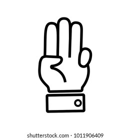 hand - fingers icon vector line art