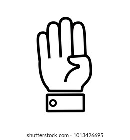 hand - fingers icon vector line art
