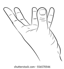 hand with fingers outstretched support on white background of vector illustrations