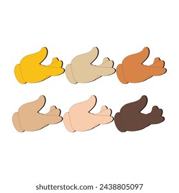 Hand with Fingers Splayed Gesture Icon. Raised hand emoji. Folded Hands sign, All skin tone gesture emoji