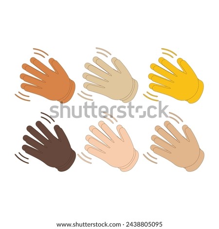 Hand with Fingers Splayed Gesture Icon. Raised hand emoji. Folded Hands sign, All skin tone gesture emoji