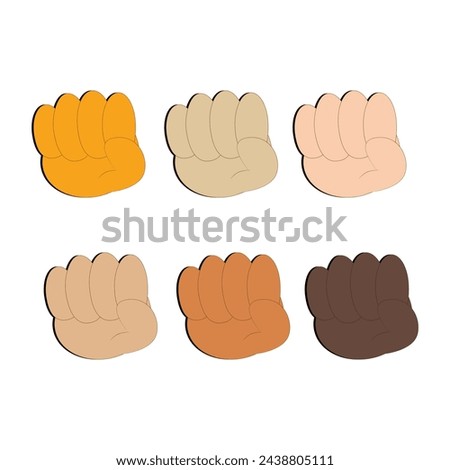 Hand with Fingers Splayed Gesture Icon. Raised hand emoji. Folded Hands sign, All skin tone gesture emoji