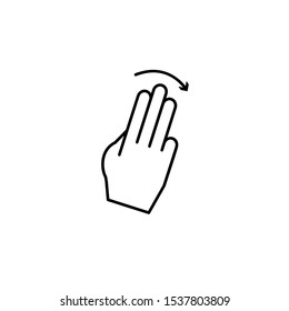 Hand fingers touch icon. Simple line, outline vector of hand icons for ui and ux, website or mobile application