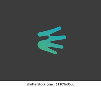 Hand fingers vector logo. Negative space help logotype.