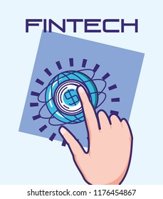 hand with fintech concept