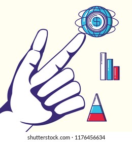 hand with fintech concept