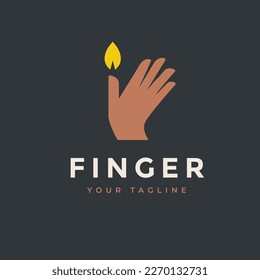 hand fire concept energy human magic creative logo design abstract