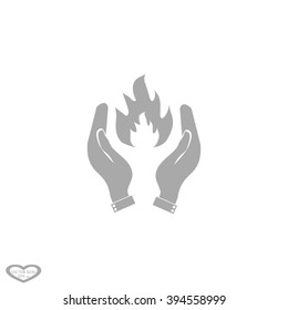 hand and fire, flame fire icon