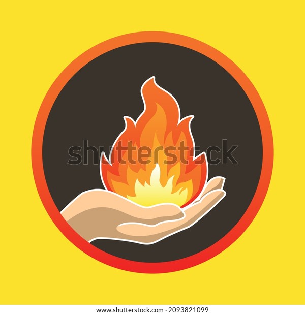 Hand fire icon, Flame, Fire - Natural\
Phenomenon, Palm of Hand, Three Dimensional,\
Vector