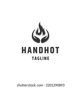 Hand fire logo icon design template flat vector