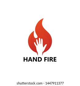 Hand Fire Logo Template Design Vector, Emblem, Design Concept, Creative Symbol, Icon