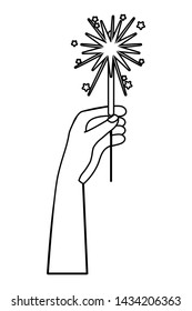 Hand with firework design vector illustrator