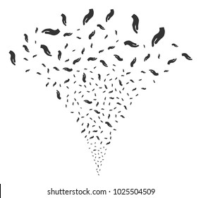 Hand fireworks fountain. Vector illustration style is flat iconic symbols. Object fountain organized from random symbols as hand fireworks.