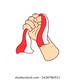Hand firmly holding indonesian flag, symbolizing patriotism and commemoration of independence day