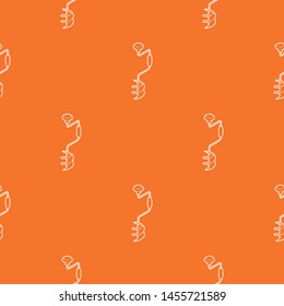 Hand fishing ice drill pattern vector orange for any web design best