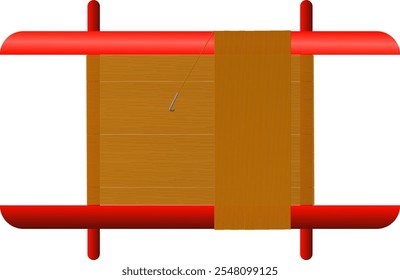 Hand Fishing Life. Isolated vector illustration of a handline found in lifeboat emergency equipment.