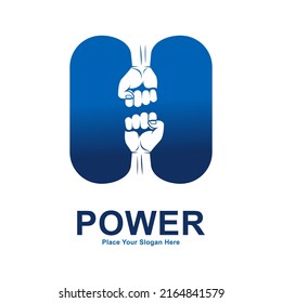 Hand fist abstract letter H vector logo design. Suitable for fitness, business, initial and hand symbol
