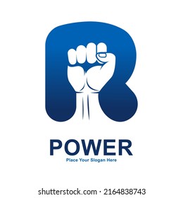 Hand fist abstract letter R vector logo design. Suitable for fitness, business, initial and hand symbol
