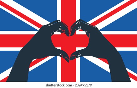 hand fist against grunge England flag
