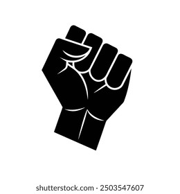 Hand fist black silhouette vector perfect for powerful and symbolic graphic designs.