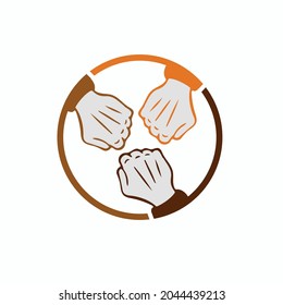 Hand Fist Bumping 
circle vector