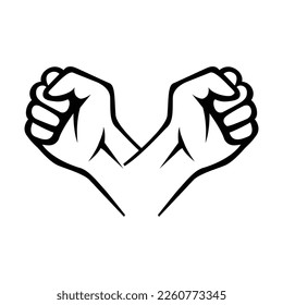 hand fist cross symbol vector design