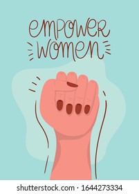 Hand fist design of Women empowerment female power feminist people gender feminism young rights protest and strong theme Vector illustration