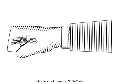 hand fist drawn stile icon