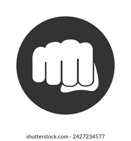 Hand fist emoticon icon. Fist emoji raised protest concept icon vector