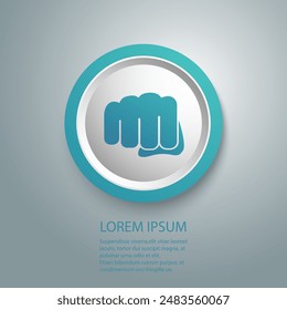 Hand fist emoticon icon. Fist emoji raised protest concept icon vector