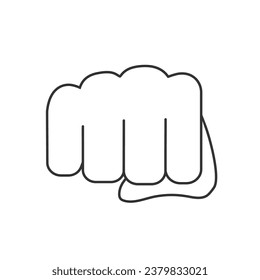 Hand fist emoticon line icon. Fist emoji raised protest concept icon vector