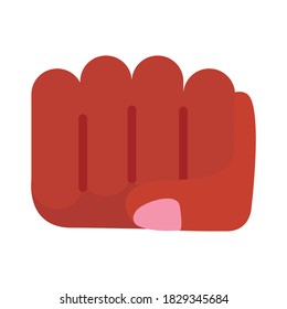 hand fist feminism flat style icon vector illustration design