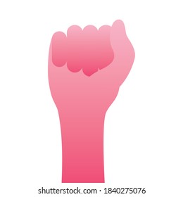 hand fist fighter pink silhouette icon vector illustration design
